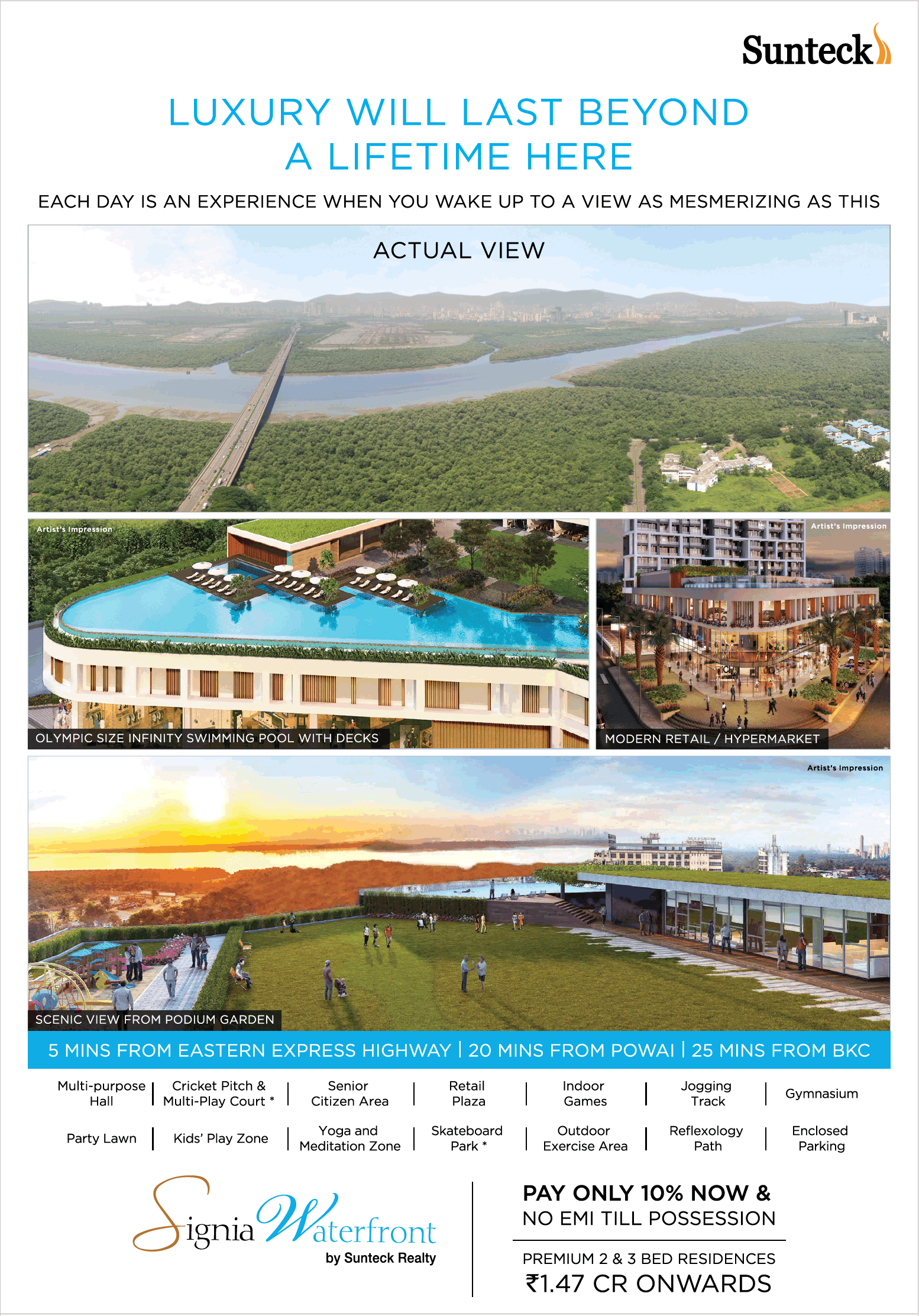 Book premium 2 & 3 bed residences at Rs 1.47 Cr. at Suntech Signia Waterfront in Navi Mumbai Update